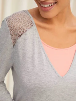 Naomie - T-shirt de pyjama à manches longues<Darjeeling Cheap